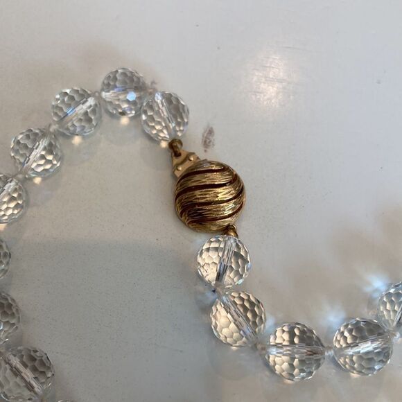 Vintage Ciner Crystal cut bead necklace with gold clasp - Picture 4 of 6